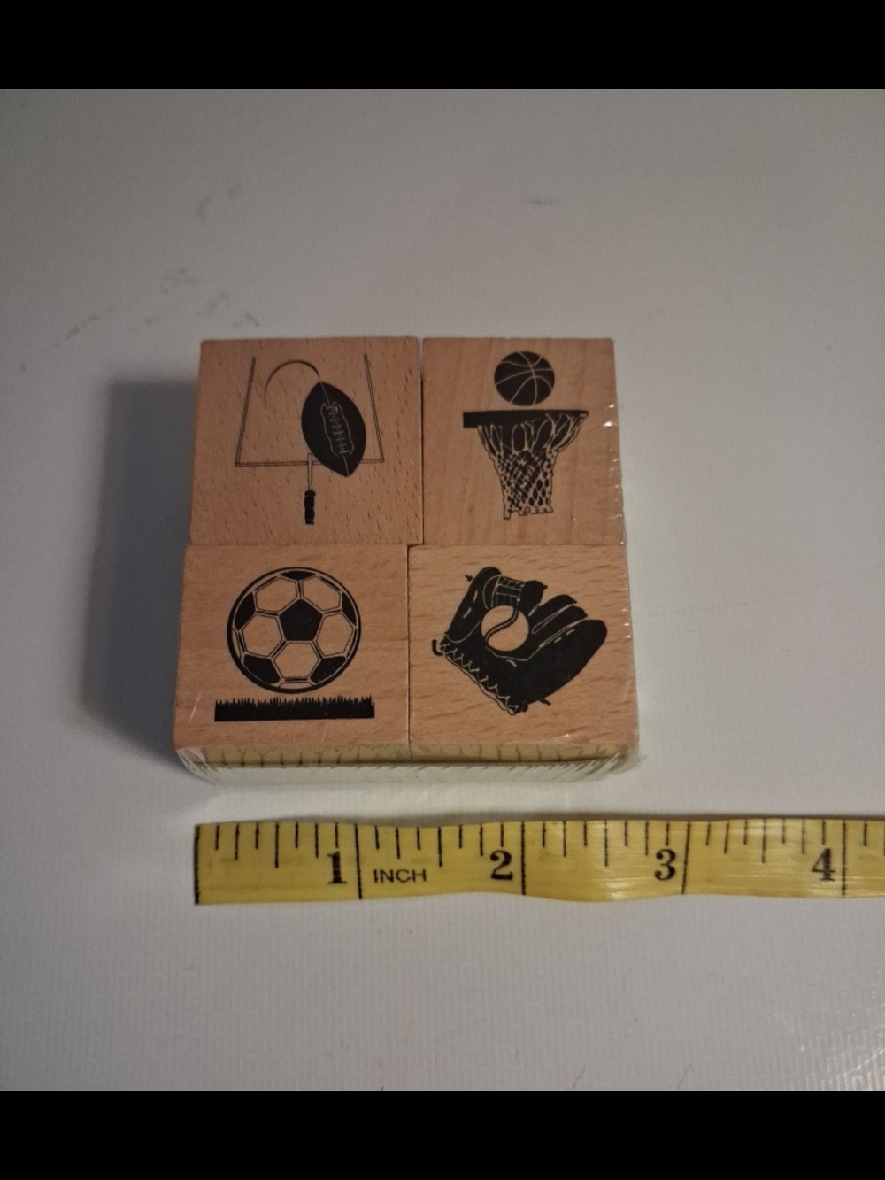 Wood Sports Stamp Set - Natural Wood
